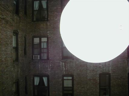 Area between buildings in our hotel lit by natural lighting ball<br>Location: <a href="https://www.google.com/maps/search/?api=1&query=40.76326,-73.98688" target="_new">Washington Jefferson Hotel</a>